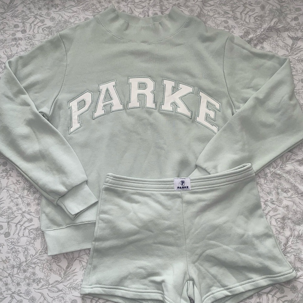 Parke Mint Green Varsity Mockneck and Shorts